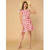 imageAllegra K Womens Casual Check Ruffled Sleeve Sundress ALine Vintage Plaids Gingham DressRed