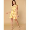 imageAllegra K Womens Casual Check Ruffled Sleeve Sundress ALine Vintage Plaids Gingham DressYellow