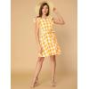 imageAllegra K Womens Casual Check Ruffled Sleeve Sundress ALine Vintage Plaids Gingham DressYellow