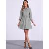 imageAllegra K Womens Casual Shirt Dress Ruched 34 Sleeve Button Down Work School Mini DressesGrey