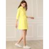 imageAllegra K Womens Casual Shirt Dress Ruched 34 Sleeve Button Down Work School Mini DressesLemon Yellow