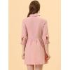 imageAllegra K Womens Casual Shirt Dress Ruched 34 Sleeve Button Down Work School Mini DressesPink