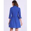 imageAllegra K Womens Casual Shirt Dress Ruched 34 Sleeve Button Down Work School Mini DressesRoyal Blue