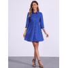 imageAllegra K Womens Casual Shirt Dress Ruched 34 Sleeve Button Down Work School Mini DressesRoyal Blue