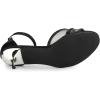 imageAllegra K Womens Rhinestone Mesh Kitten Heels SandalsBlack