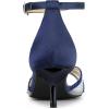 imageAllegra K Womens Rhinestone Mesh Kitten Heels SandalsDark Blue