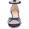 imageAllegra K Womens Rhinestone Mesh Kitten Heels SandalsDark Blue