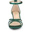 imageAllegra K Womens Rhinestone Mesh Kitten Heels SandalsDark Green