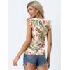 imageAllegra K Womens Tropical Printed Square Neck Ruffle Sleeve Tank TopWhite