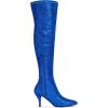 imageAllegra K Womens Glitter Pointed Toe Stiletto Heel Over the Knee Thigh High BootDeep Blue