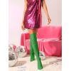 imageAllegra K Womens Glitter Pointed Toe Stiletto Heel Over the Knee Thigh High BootGreen