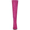 imageAllegra K Womens Glitter Pointed Toe Stiletto Heel Over the Knee Thigh High BootHot Pink