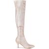 imageAllegra K Womens Glitter Pointed Toe Stiletto Heel Over the Knee Thigh High BootLight Pink