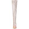 imageAllegra K Womens Glitter Pointed Toe Stiletto Heel Over the Knee Thigh High BootLight Pink