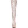 imageAllegra K Womens Glitter Pointed Toe Stiletto Heel Over the Knee Thigh High BootLight Pink