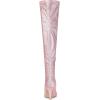 imageAllegra K Womens Glitter Pointed Toe Stiletto Heel Over the Knee Thigh High BootPink