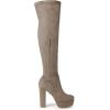 imageAllegra K Womens Platform Block Heel over Knee High BootsTaupe