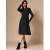 imageAllegra K Womens Sweater Dress Ribbed Dress A Line Tie Waist Knit Christmas Midi Long Sleeve DressesBlack