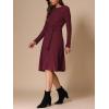 imageAllegra K Womens Sweater Dress Ribbed Dress A Line Tie Waist Knit Christmas Midi Long Sleeve DressesBurgundy