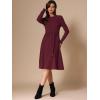 imageAllegra K Womens Sweater Dress Ribbed Dress A Line Tie Waist Knit Christmas Midi Long Sleeve DressesBurgundy