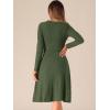 imageAllegra K Womens Sweater Dress Ribbed Dress A Line Tie Waist Knit Christmas Midi Long Sleeve DressesDark Green