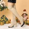 imageAllegra K Womens Platform Boots Chunky Heel Over Knee High BootsBeige