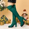 imageAllegra K Womens Platform Boots Chunky Heel Over Knee High BootsEmerald Green