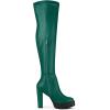 imageAllegra K Womens Platform Boots Chunky Heel Over Knee High BootsEmerald Green