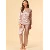 imageAllegra K Womens Satin Night Suits Valentines Day Button Down Pjs with Pants Silky Lounge Pajama SetsChampagne