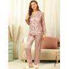 imageAllegra K Womens Satin Night Suits Valentines Day Button Down Pjs with Pants Silky Lounge Pajama SetsChampagne