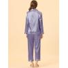 imageAllegra K Womens Satin Night Suits Valentines Day Button Down Pjs with Pants Silky Lounge Pajama SetsGray Purple