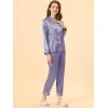 imageAllegra K Womens Satin Night Suits Valentines Day Button Down Pjs with Pants Silky Lounge Pajama SetsGray Purple