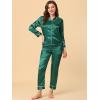 imageAllegra K Womens Satin Night Suits Valentines Day Button Down Pjs with Pants Silky Lounge Pajama SetsGreen