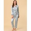 imageAllegra K Womens Satin Night Suits Valentines Day Button Down Pjs with Pants Silky Lounge Pajama SetsGrey