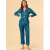 imageAllegra K Womens Satin Night Suits Valentines Day Button Down Pjs with Pants Silky Lounge Pajama SetsPeacock Blue