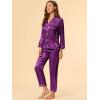 imageAllegra K Womens Satin Night Suits Valentines Day Button Down Pjs with Pants Silky Lounge Pajama SetsPurple