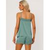 imageAllegra K Womens Satin Pjs Sleepwear Lace Trim Camisole Tops with Shorts Lounge Silky Pajama SetsGray Green