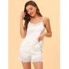 imageAllegra K Womens Satin Pjs Sleepwear Lace Trim Camisole Tops with Shorts Lounge Silky Pajama SetsWhite