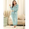 imageAllegra K Womens Sleepwear Flannel Button Down Lounge Winter Long Sleeves Pajama SetsBlue