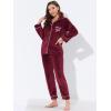 imageAllegra K Womens Sleepwear Flannel Button Down Lounge Winter Long Sleeves Pajama SetsDeep Red