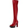 imageAllegra K Womens Platform Boots Chunky Heel Over Knee High BootsRed