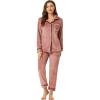 imageAllegra K Womens Sleepwear Flannel Button Down Lounge Winter Long Sleeves Pajama SetsRed