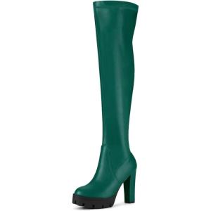 imageAllegra K Womens Platform Boots Chunky Heel Over Knee High BootsEmerald Green