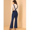 imageAllegra K Womens Bell Bottoms Overalls Long Vintage Flare Jeans Denim PantsDark Blue