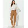 imageAllegra K Womens Faux Suede Pants Casual High Waist Belted Straight Legs TrousersBrown