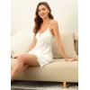 imageAllegra K Womens Satin Pajamas Cami Dress Sleepwear Spaghetti Strap Lounge Camisole NightgownsWhite