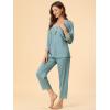 imageAllegra K Womens Satin Sleepwear Night Suit V Neck Lace Nightwear Lounge Pajama SetLight Blue