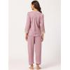 imageAllegra K Womens Satin Sleepwear Night Suit V Neck Lace Nightwear Lounge Pajama SetPink Purple
