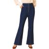 imageAllegra K Womens Bell Bottoms Overalls Long Vintage Flare Jeans Denim PantsDark Blue