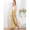 imageAllegra K Womens Boho High Waist Drawstring Split Flowy Wide Leg PantsYellow